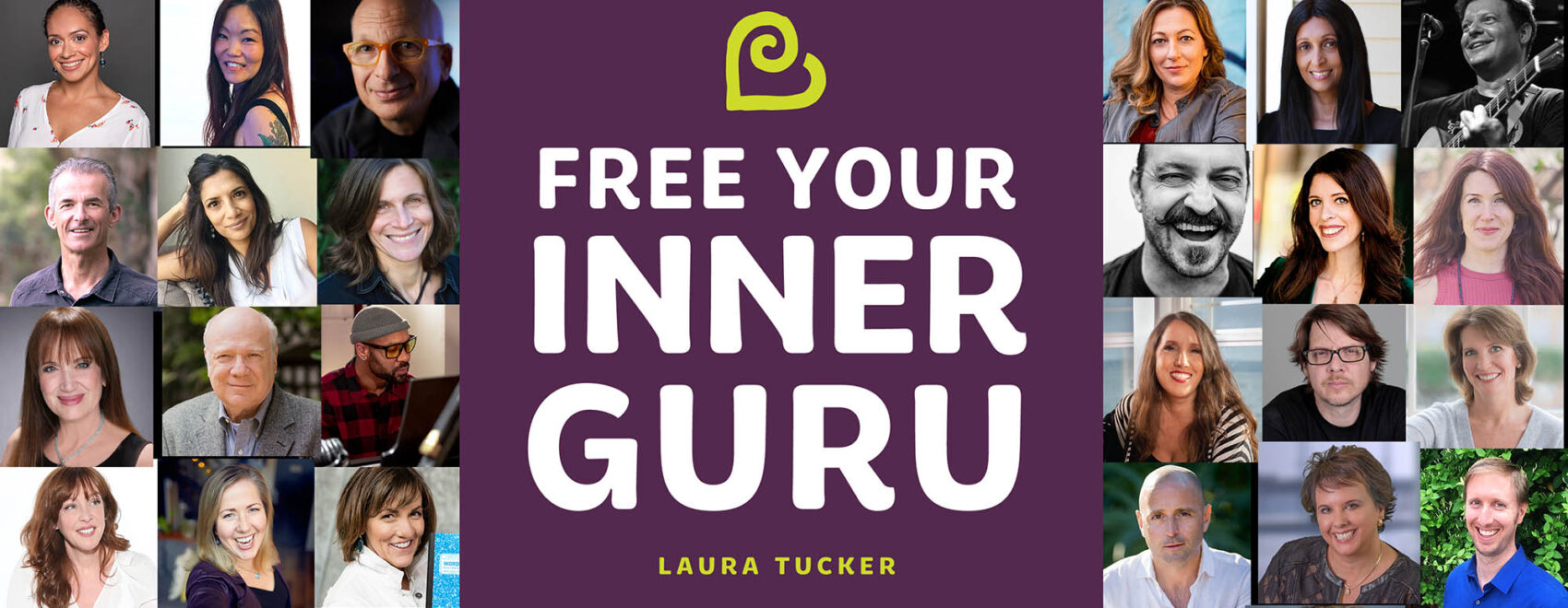 Free Your Inner Guru Podcast with Laura Tucker Guest Photos Seth Godin Lee Harris Brad Warner Christine Arylo Kim Chestney